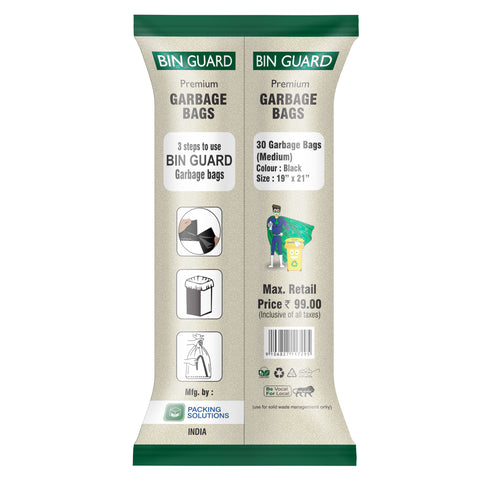 Bin Guard Premium Garbage Bags – Pack of 30