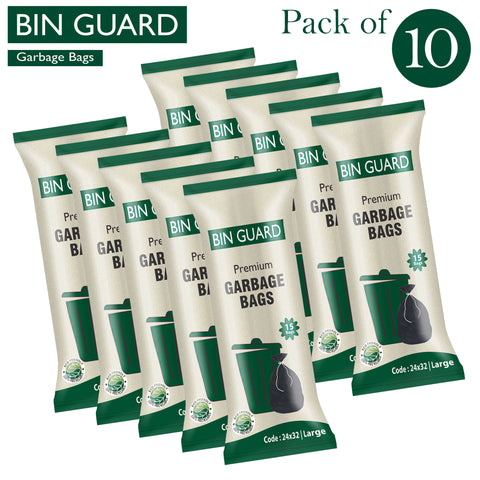 Bin Guard Premium Garbage Bags – Pack of 15