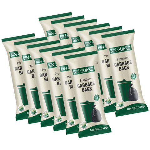 Bin Guard Premium Garbage Bags – Pack of 15