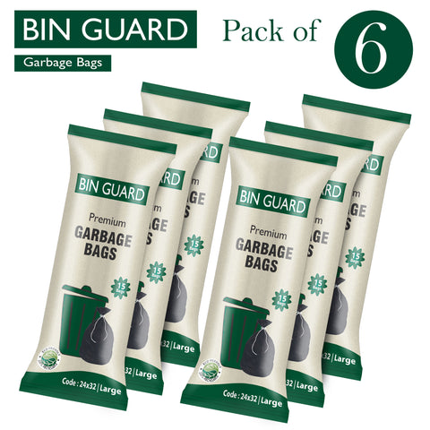 Bin Guard Premium Garbage Bags – Pack of 15