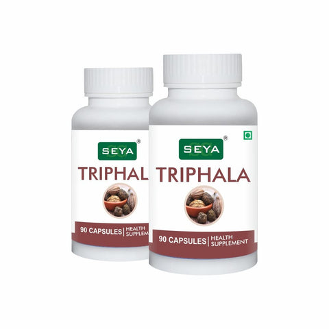 SEYA Triphala Capsule, 90 Capsules (Pack of 2) / Herbal Supplement, Blend of Three Wonder Herb, May Helps to Boost Immunity & Useful for Digestion, Weight Management