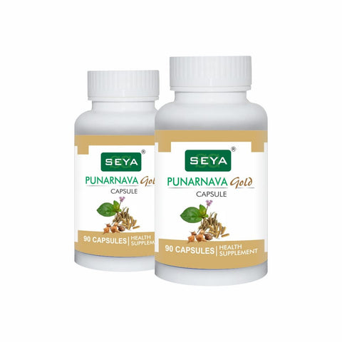 SEYA Punarnava Gold Capsules, 90 Cap (Pack of 2) /Health Supplement / Urinary Wellness