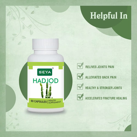 SEYA Hadjod Capsule, 60 Cap (Pack of 1) / Bone and Joint Wellness, For Dental Health, Non GMO