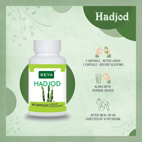 SEYA Hadjod Capsule, 60 Cap (Pack of 1) / Bone and Joint Wellness, For Dental Health, Non GMO