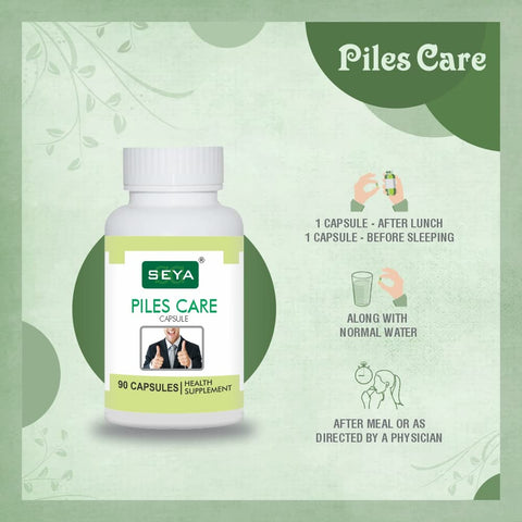 SEYA Pilescare Capsule, 90 Cap (Pack of 1) / For Piles, Hemorrhoid Support