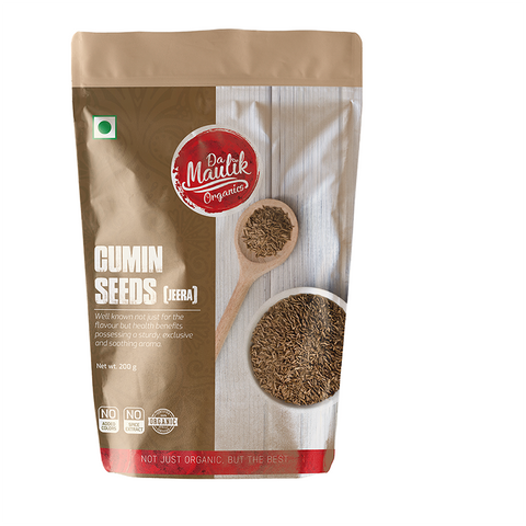 Damaulik Organics Jeera 200gm -  Certified Organic ,No added preservatives and Colour ,100% Premium Quality