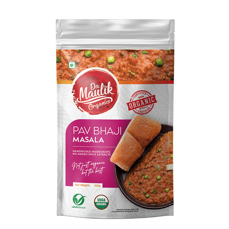 Damaulik Organics Pav bhaji masala 100gm -Certified Organic, No added preservatives and Colour ,100% Premium Quality