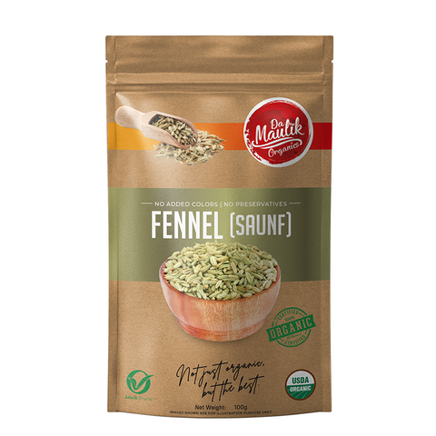 DaMaulik Organics Saunf (fennel) 100gm - Certified Organic, No added preservatives and Colour ,100% Premium Quality